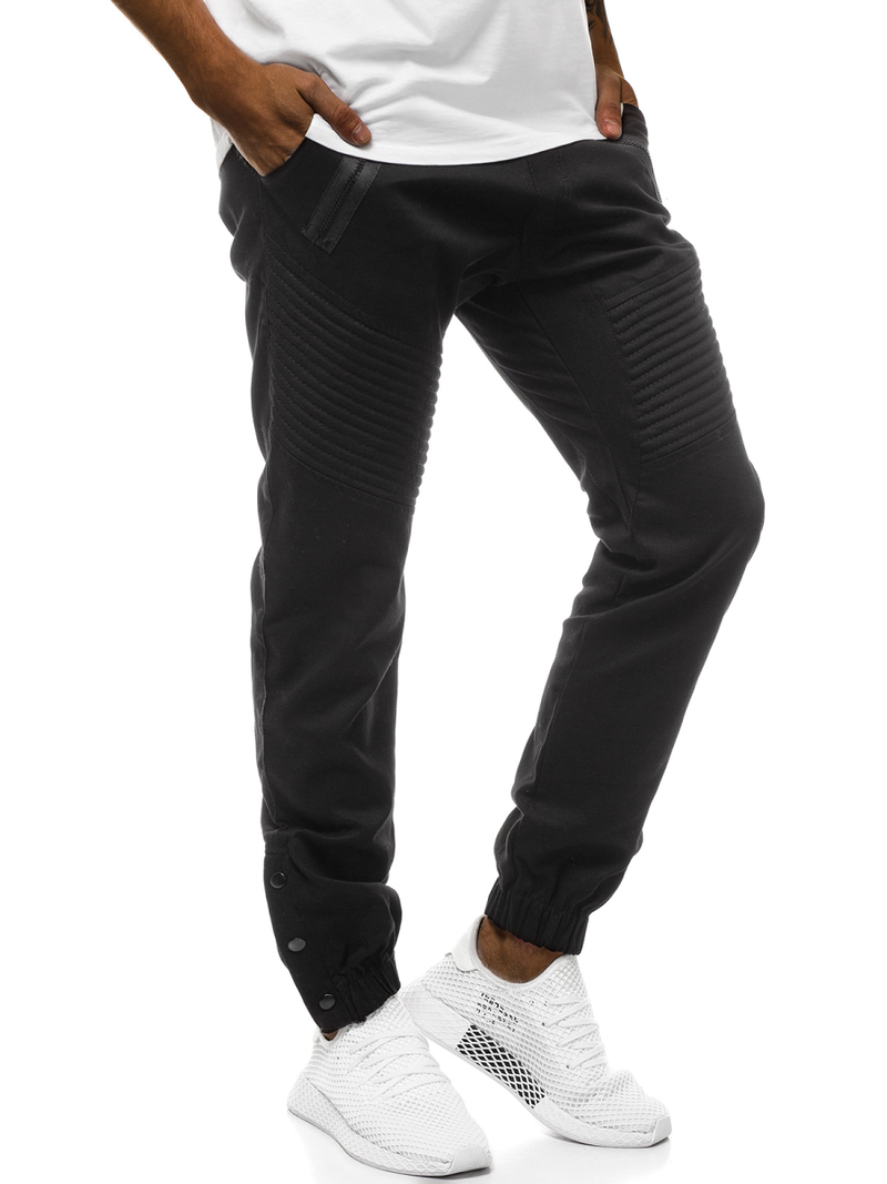 Pantalon Chino Jogger Homme Noir OZONEE A/0952
