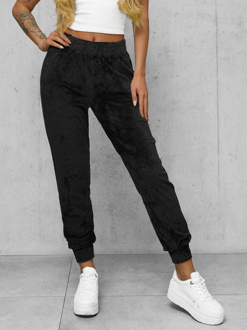 Pantalon de Survêtement en Velours pour Femmes Noir OZONEE JS/92K527/3
