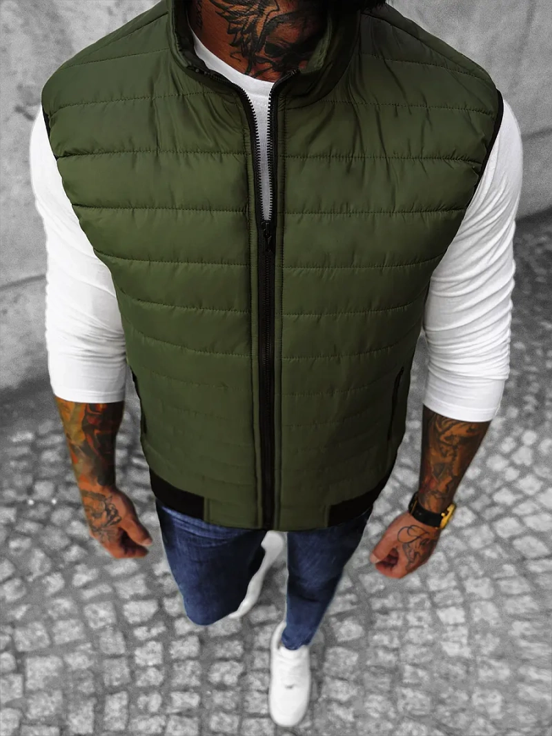Veste Sans Manches Homme Vert OZONEE JS/MY77Z