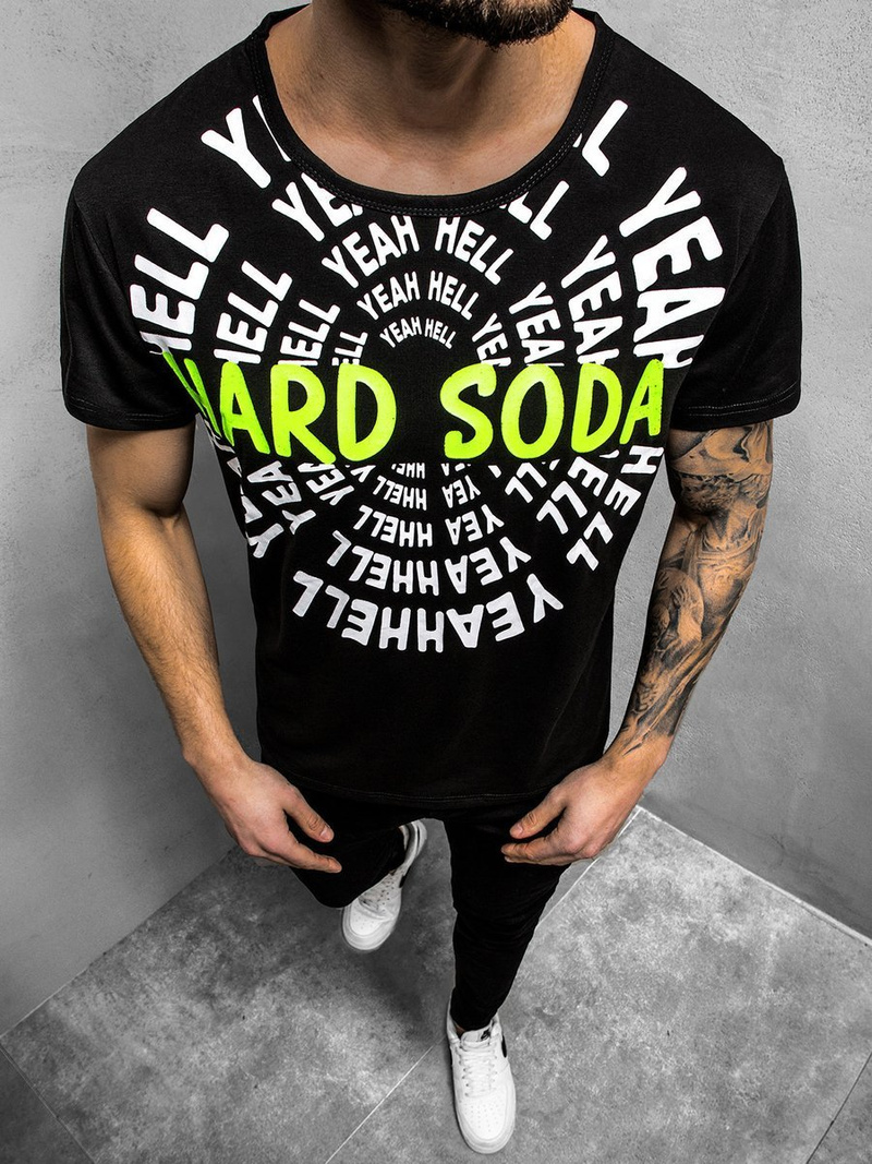 T-Shirt Homme Noir OZONEE JS/KS1948Z