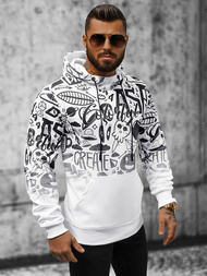Sweatshirt à capuche homme blanc OZONEE JS/8B995/1