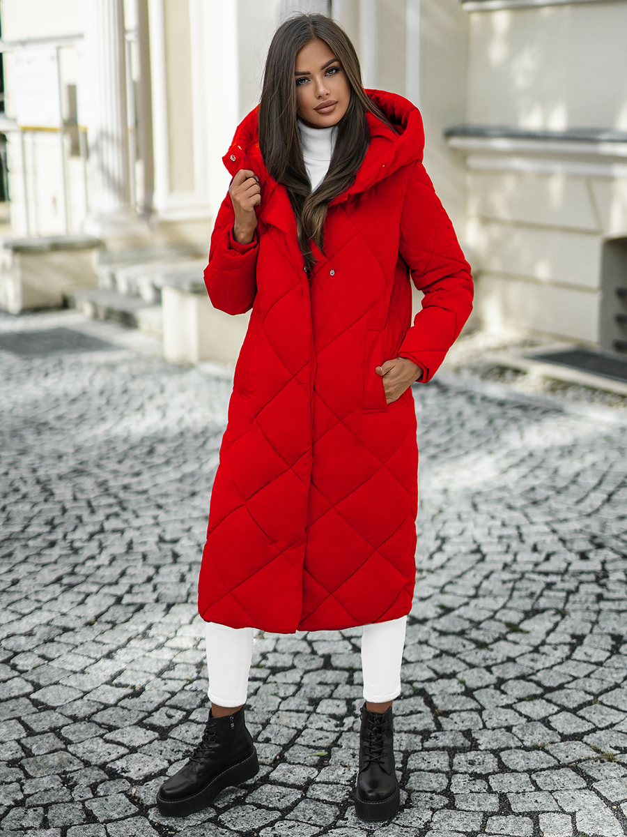 Manteau femme rouge capuche best sale