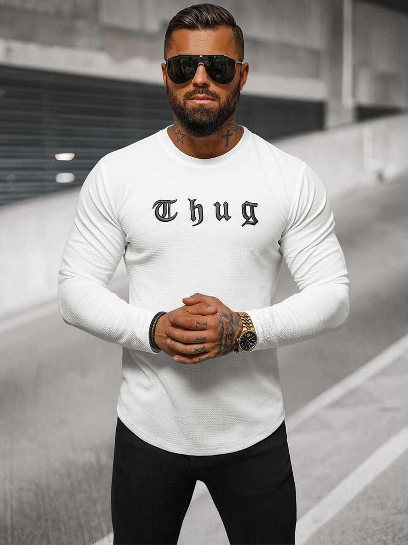 Sweatshirt Homme Blanc OZONEE O/T6612