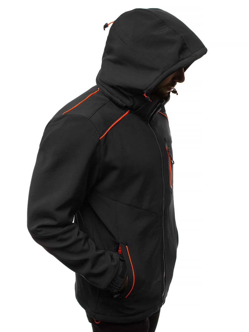 Veste Homme noir et orange OZONEE GE/12259