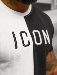 T-shirt homme blanc et noir OZONEE O/7776T