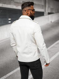 Veste en cuir homme blanc OZONEE O/88121