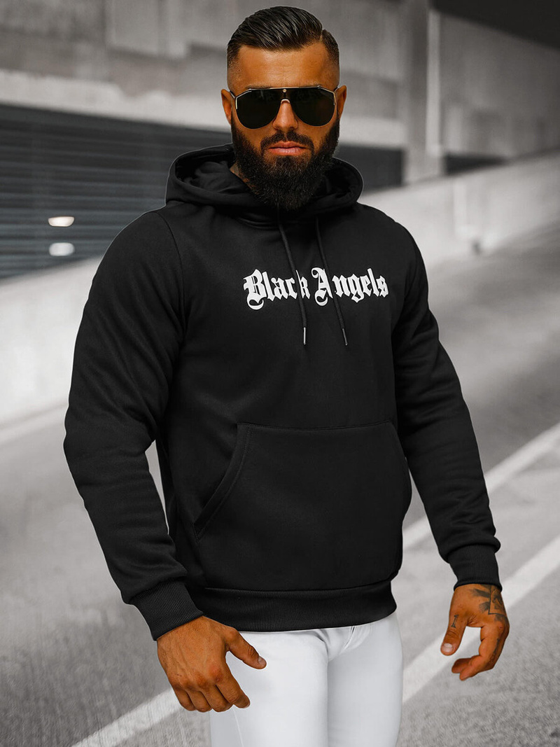 Sweatshirt à capuche homme noir OZONEE JS/27B6509/3