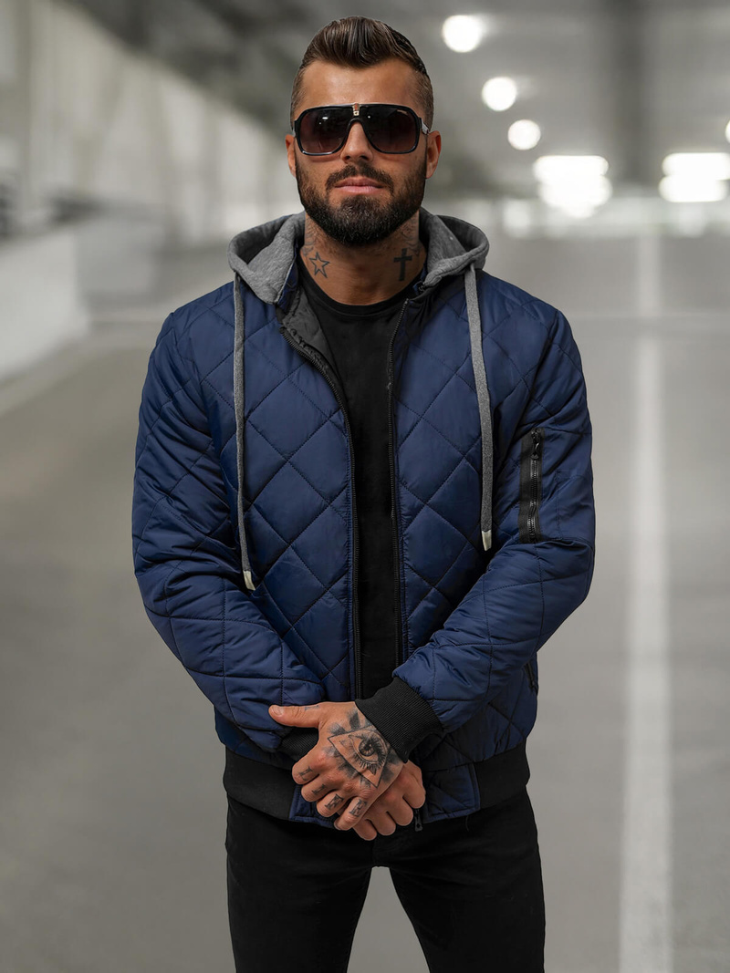 Veste Homme Bleu Foncé OZONEE JS/8M986/215
