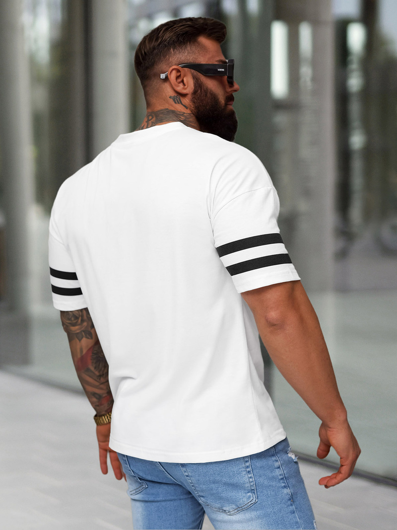 T-shirt Homme Blanc OZONEE JS/8B1372/1