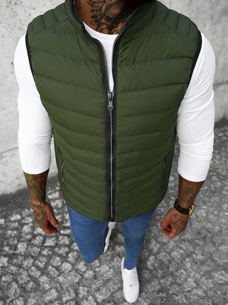 Veste sans manches Homme kaki OZONEE N/7133