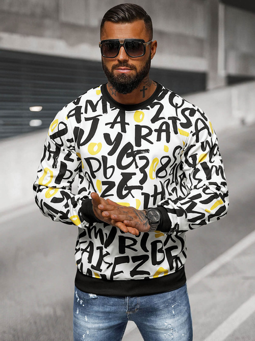 Sweatshirt Homme Blanc OZONEE JS/8B1220/1