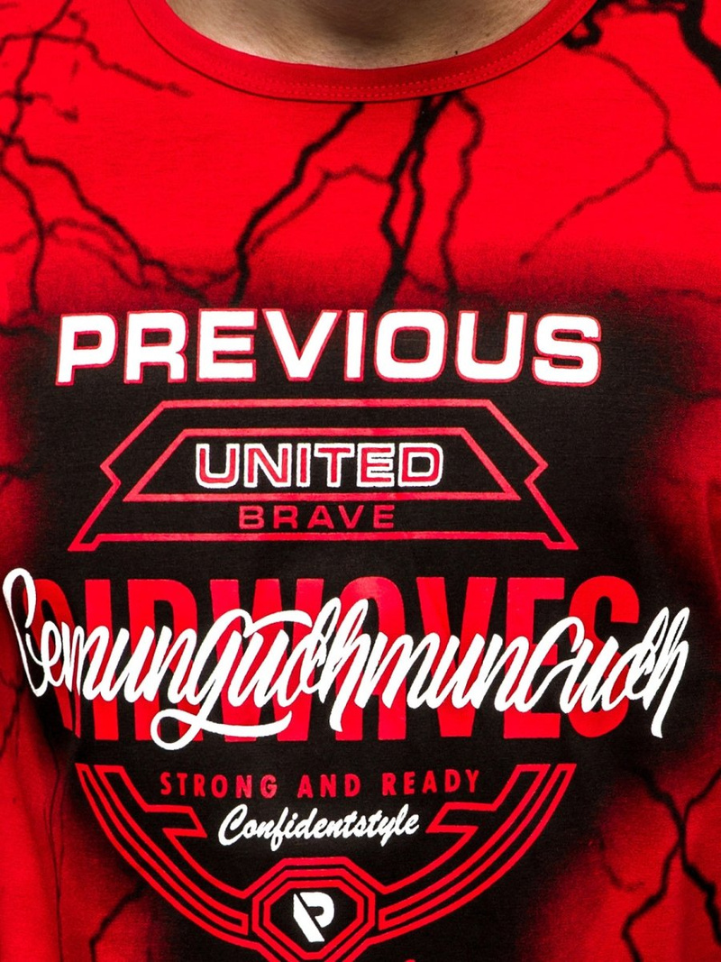 T-Shirt Homme Rouge OZONEE JS/SS10962