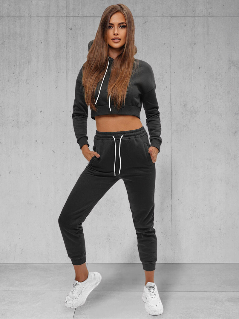 Ensemble de survêtement deux pièces noir OZONEE JS/8C67/3Z