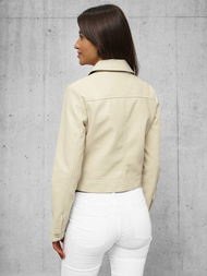 Veste en cuir femme beige OZONEE O/G117Z
