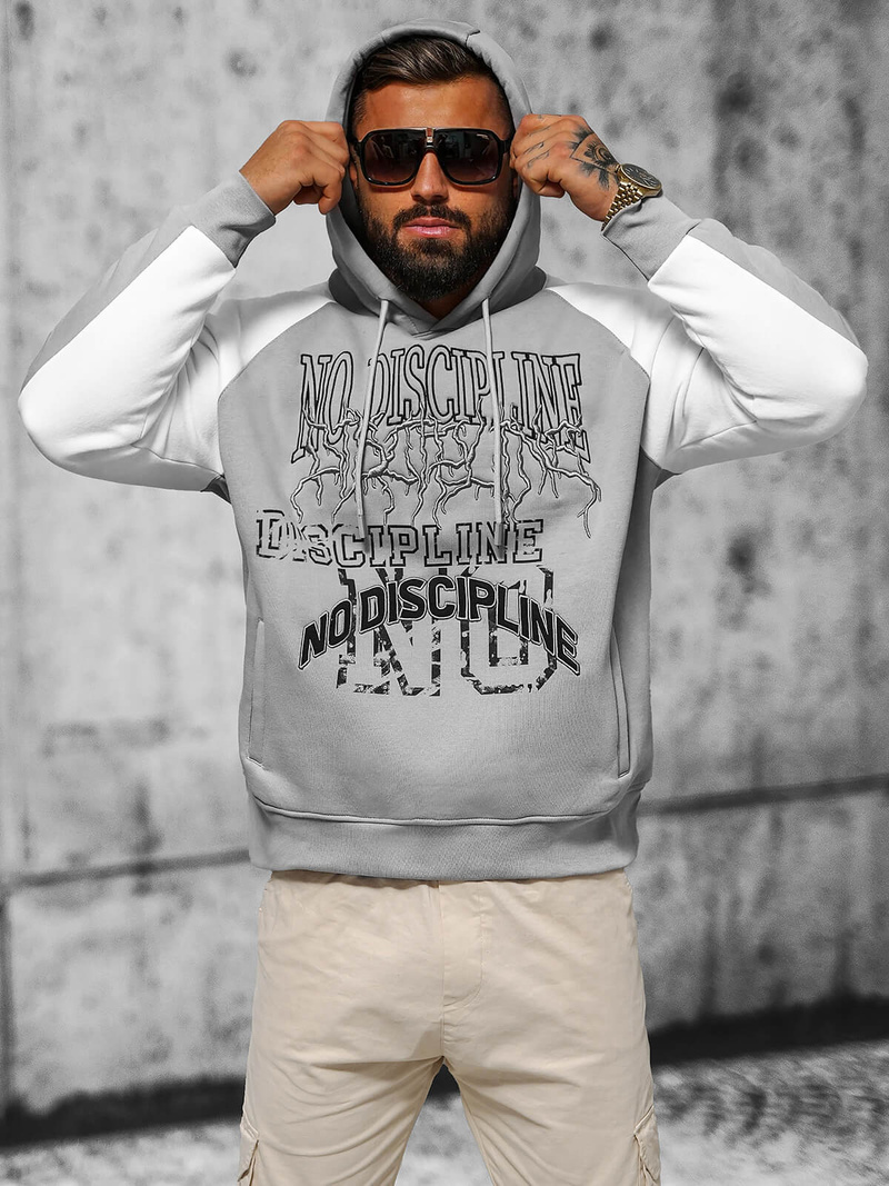 Sweatshirt à capuche gris OZONEE O/SWE23037