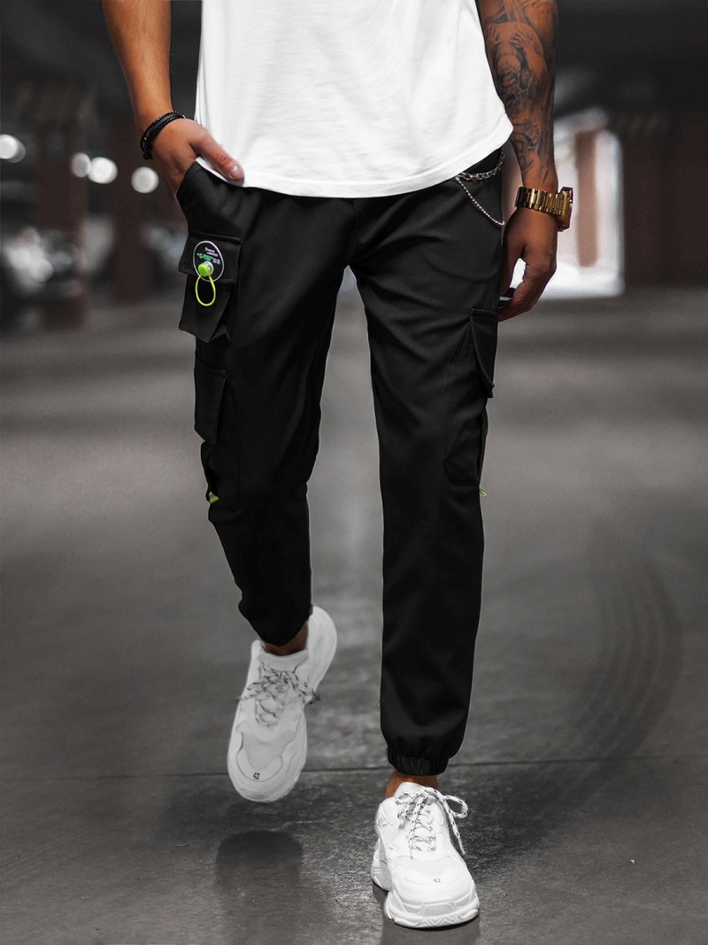 Pantalon Chino Jogger Homme Noir OZONEE O/CP149Z