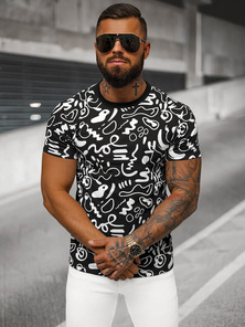 T-shirt Homme Noir OZONEE JS/8T1205/3