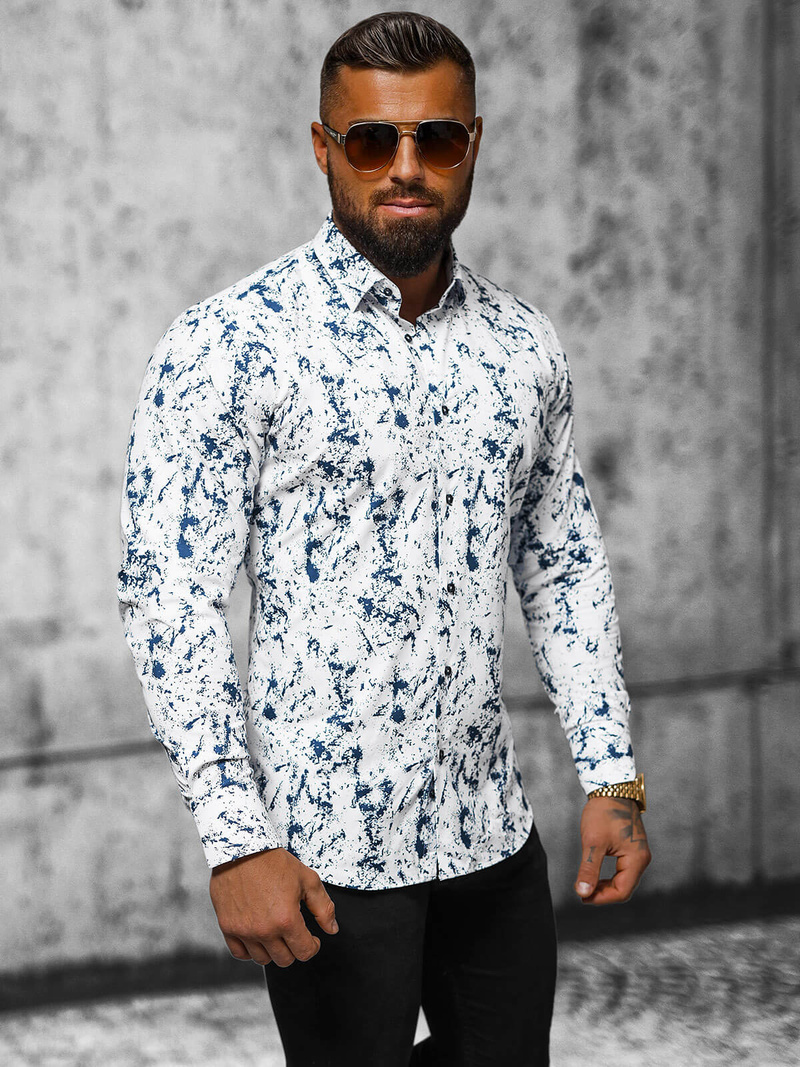 Chemise Homme Blanc OZONEE O/V74