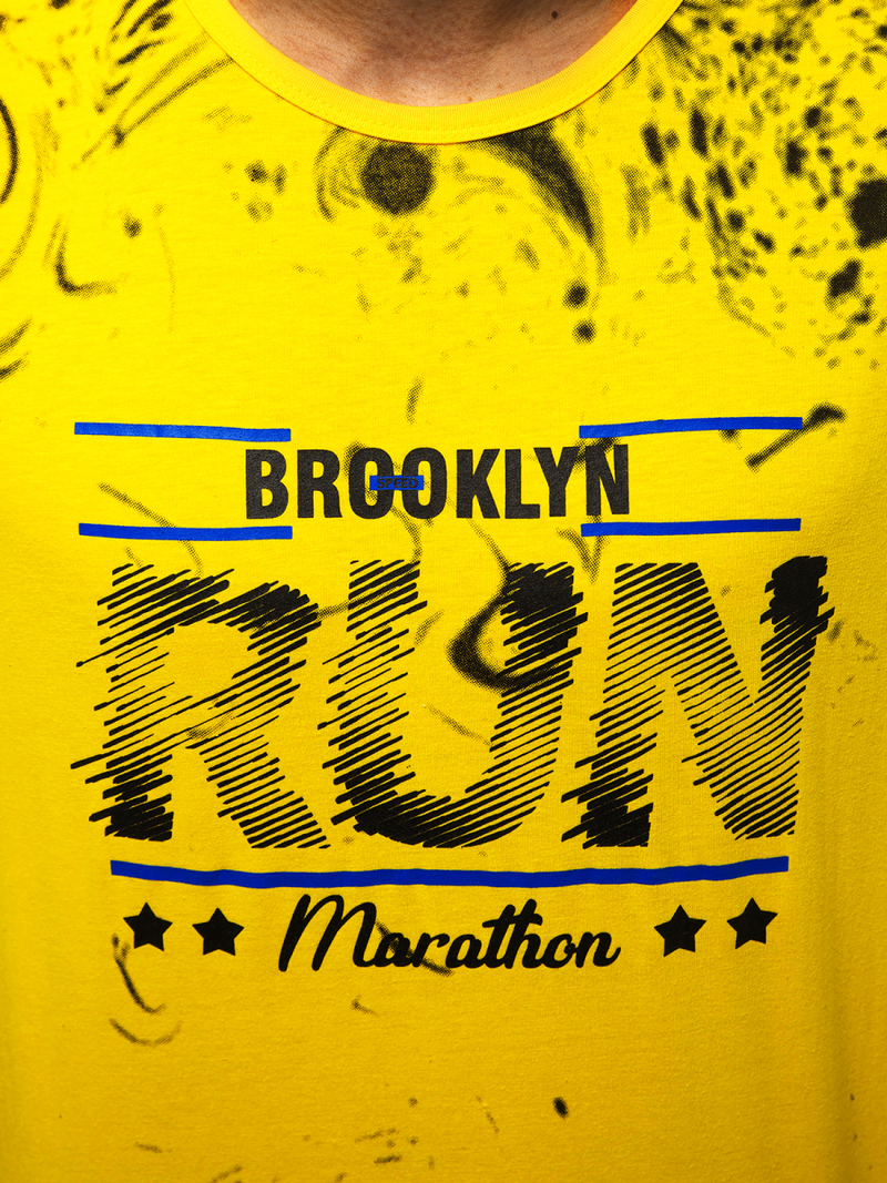 T-Shirt Homme Jaune OZONEE JS/KS2075Z