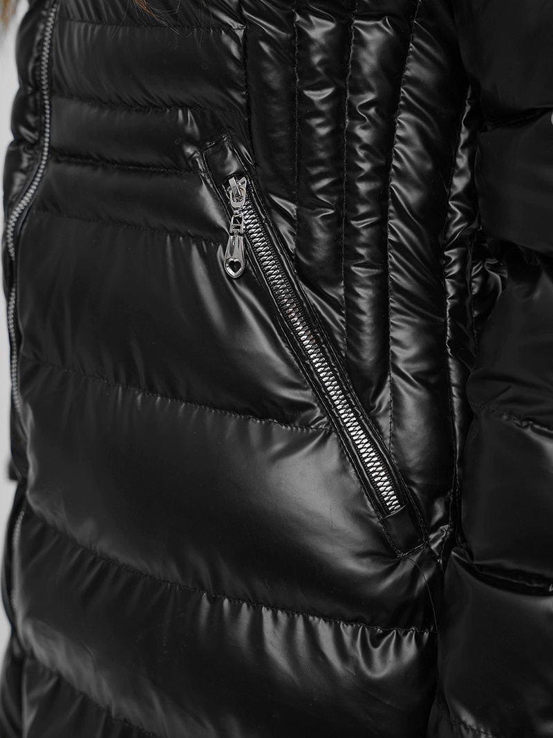 Veste Femme Noir et Marron OZONEE JS/M777/392B