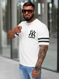 T-shirt Homme Blanc OZONEE JS/8B1372/1