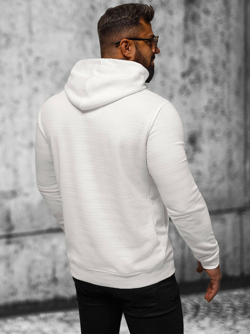Sweatshirt à capuche homme ecru OZONEE O/TB2272