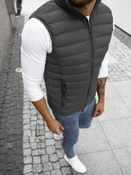 Veste Sans Manches Homme Gris Foncé OZONEE JS/M711/105