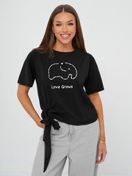 T-shirt femme noir OZONEE JS/RJ77247