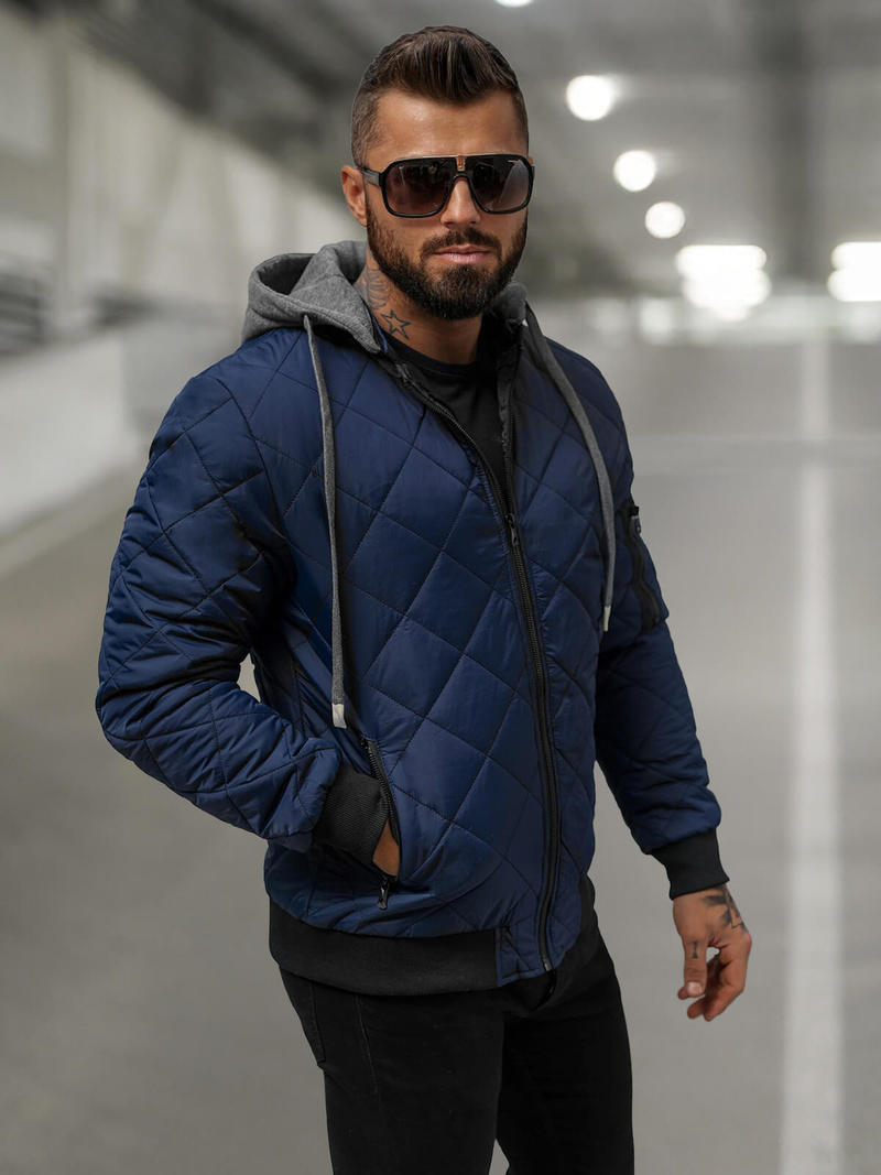 Veste Homme Bleu Foncé OZONEE JS/8M986/215