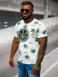 T-shirt Homme Blanc OZONEE O/T136/1