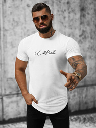 T-Shirt Homme Blanc OZONEE O/P1108
