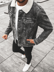 Veste en jean Homme Noir OZONEE JB/JP1160Z