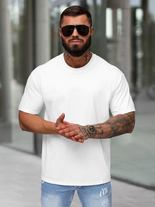 T-shirt Homme Blanc OZONEE JS/67T1298/1