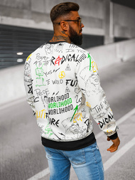 Sweatshirt Homme Blanc OZONEE JS/8B1228/1