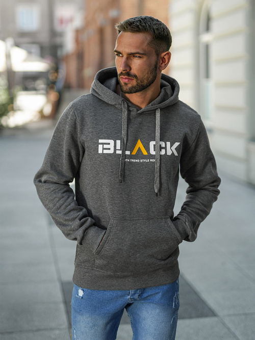 Sweatshirt à capuche homme gris foncé OZONEE JS/8B1756/5