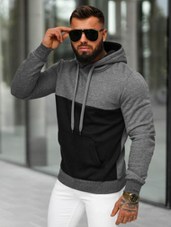 Sweatshirt à capuche homme gris foncé OZONEE JS/8B1317/5