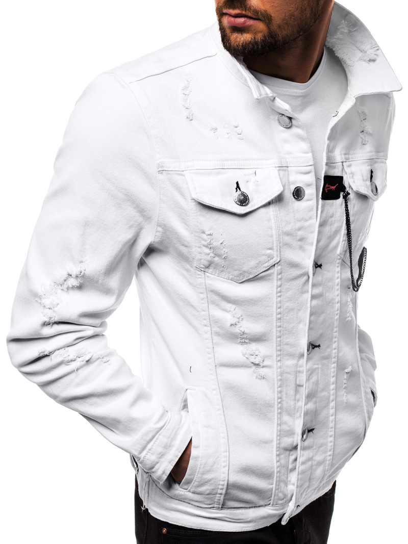 Veste en jean Homme Blanc OZONEE G/600