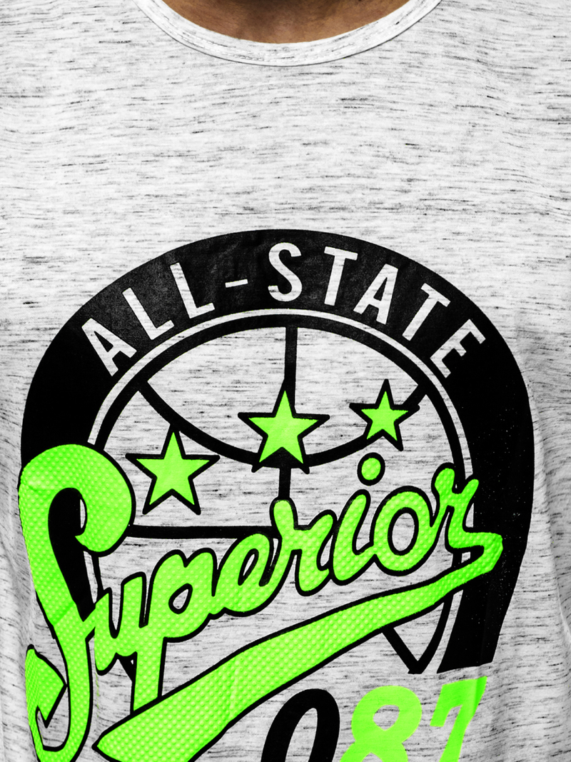 T-Shirt Homme Gris OZONEE JS/KS2043