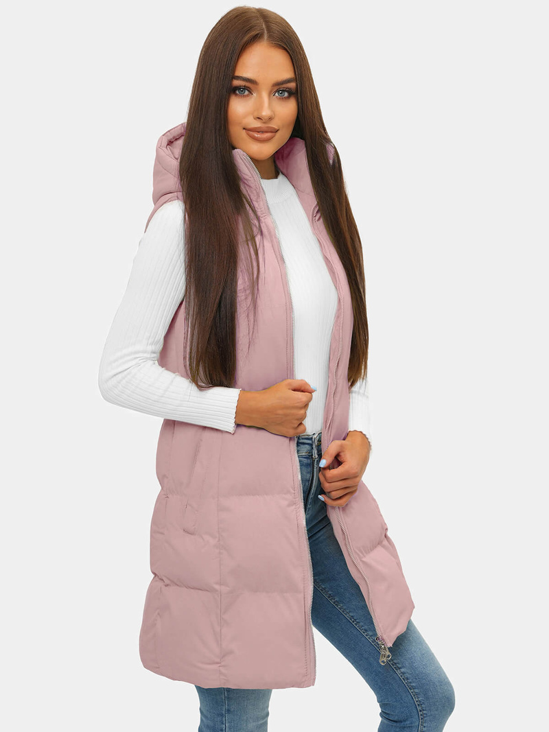 Gilet femme rose poudré OZONEE JS/M721/46