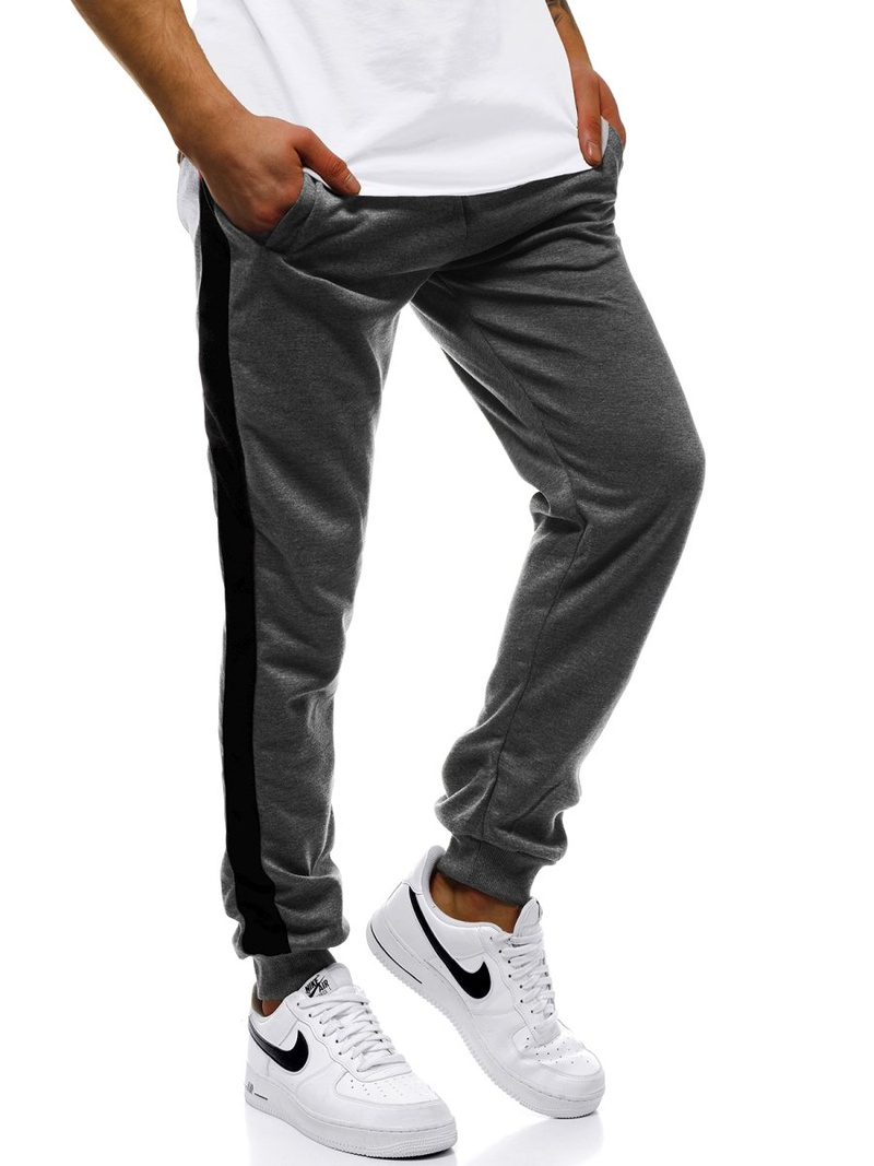 Pantalon de survêtement Homme Gris foncé et noir OZONEE JS/JZ11006