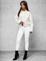 Veste en cuir femme blanc OZONEE O/G116Z