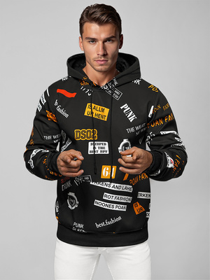 Sweatshirt à capuche homme noir OZONEE JS/8B1250/3Z