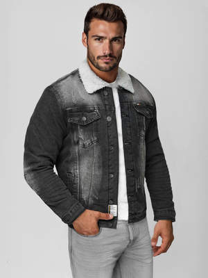 Veste en jean Homme noir OZONEE NB/MJ513NZ