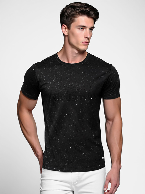 T-shirt Homme Noir OZONEE O/QQ1390Z