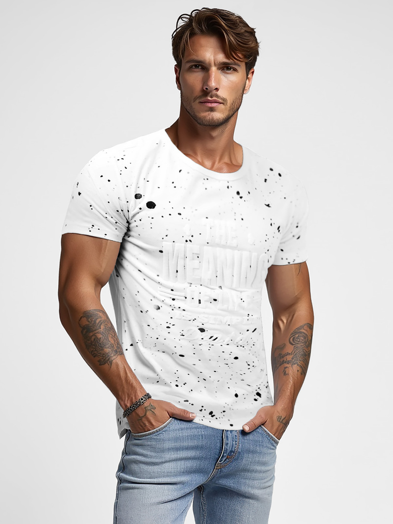 T-shirt Homme Blanc OZONEE JS/S016/1Z