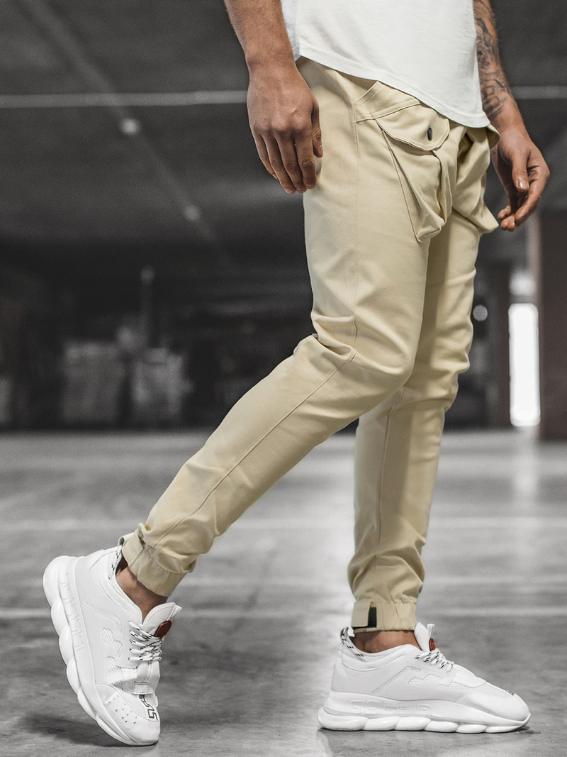 Pantalon Jogger Homme Beige OZONEE G/11144