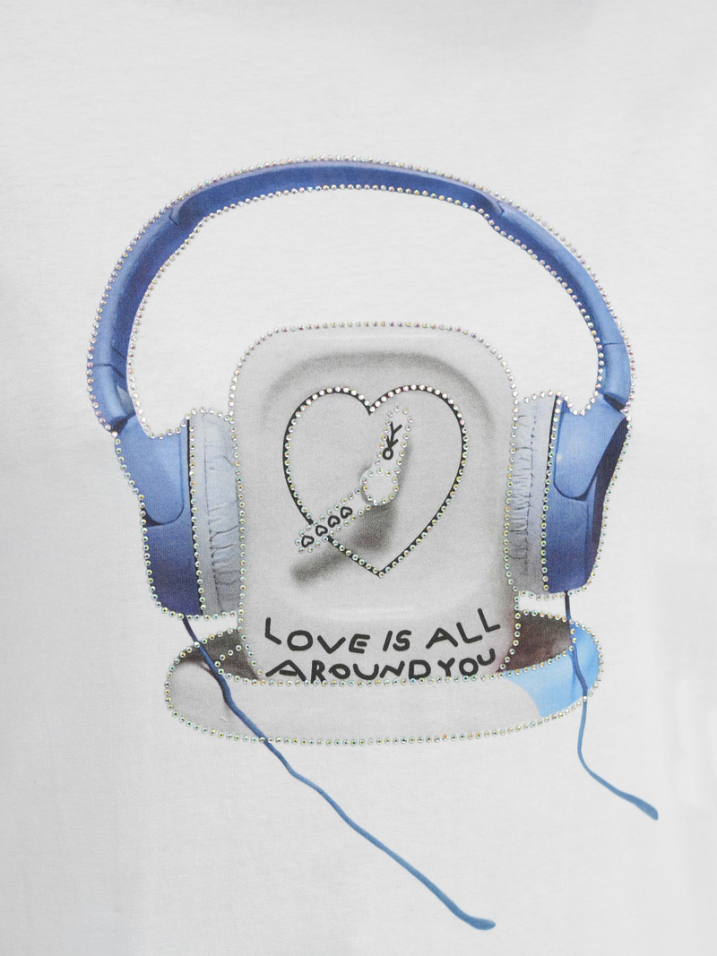 T-shirt femme blanc et bleu OZONEE DJ77806