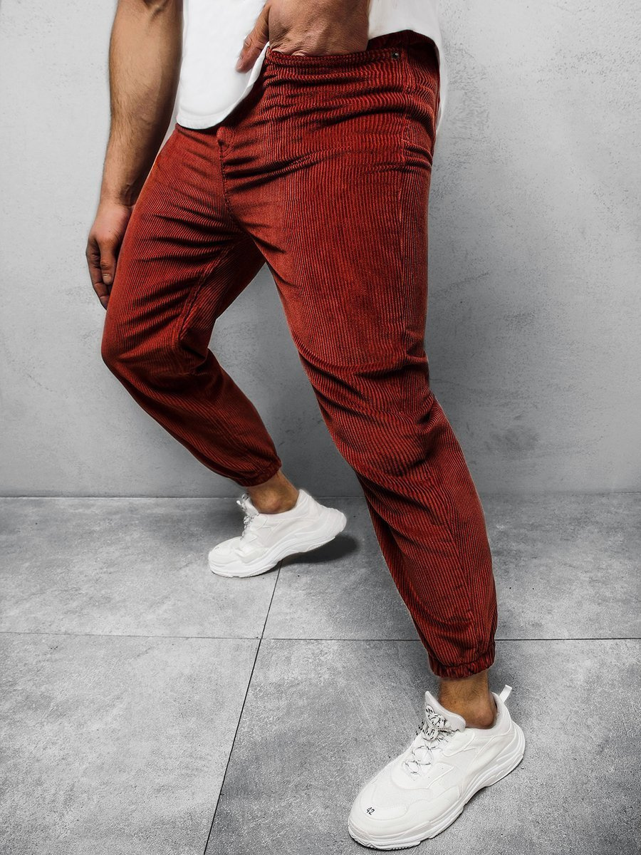 Pantalon velours côtelé Homme Bordeaux OZONEE R/4083Z