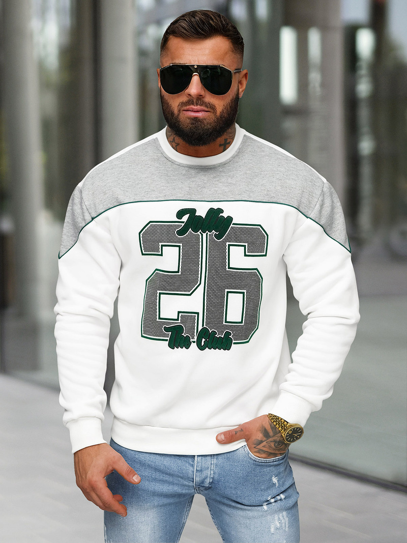 Sweatshirt Homme Blanc OZONEE O/RR250005