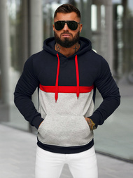 Sweatshirt à capuche homme bleu foncé OZONEE JS/8B1319/25